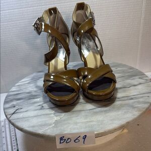 KORS Michael Kors Brown Stiletto Heels with Crisscross Straps pre-owned 5.5
